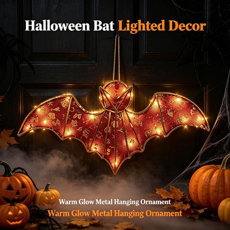 Rote Fledermaus Halloween 33x60 cm Hängedeko für Haus Bar und Spukhaus (1/5)