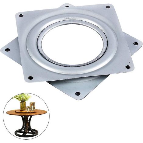 Plateau tournant carré de 4 pouces avec roulement rotatif en acier galvanisé, compatible avec les téléviseurs. (1/5)