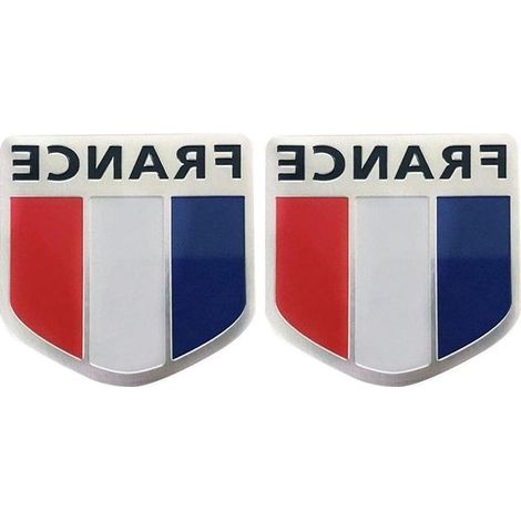 Pegatinas de banderas metálicas - Calcomanías para coche - Personalización de vehículos - Aluminio duradero - 2 piezas - Estilo francés (1/5)