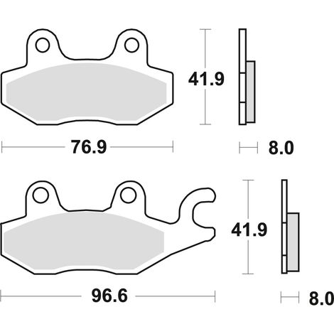Pastillas de freno TRW ZF KH165 sinterizadas para uso todoterreno: Honda NSR 50 93-96, CB 125F 14-16, Kawasaki EX 250 07-17, KLF 300 89-07, Suzuki DR 250 82-87, DR 800 91-96, Yamaha XTZ 750 89-97 (del