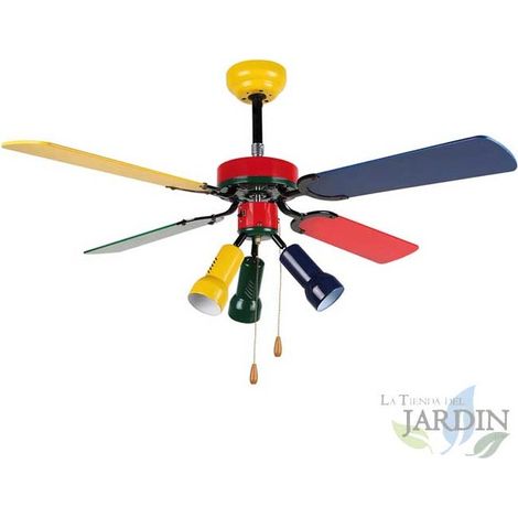Ventilateur de plafond Orbegozo  Éclairage LED  4 pales multicolores  3 vitesses  Style personnalisé
