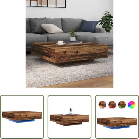 Holz Couchtisch - Couchtisch Altholz 100 x 100 x 31 cm Holzwerkstoff (1/5)