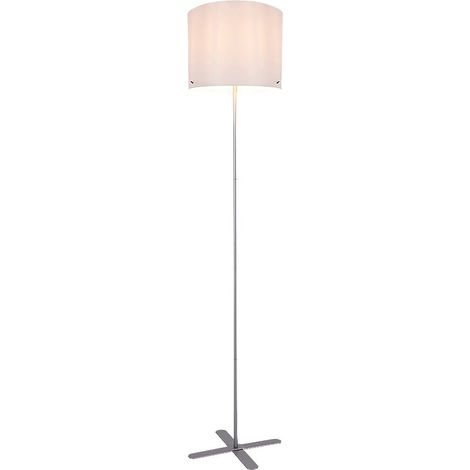 Lampe debout Izander Metal Silver Plastic White E27 1 x Max.40W L: 34 cm B: 149cm Ø30cm