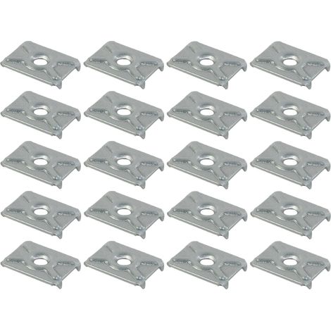 cyclingcolors 20x Piastra di fissaggio clip per parete posteriore per mobili in acciaio 19,6x14 mm con artigli Assemblaggio Riparazione Pannello di giunzione inferiore Scatola Artiglio (1/2)