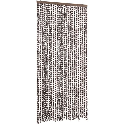 Moustiquaire，Rideau anti-moustique Marron et blanc 100x220 cm Chenille CFW52027 (1/5)
