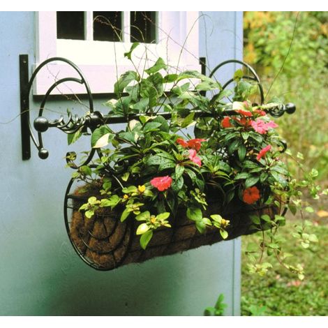 Regal Swing Planter Planter - Solid Steel - L45 x W60 x H117 cm - Black