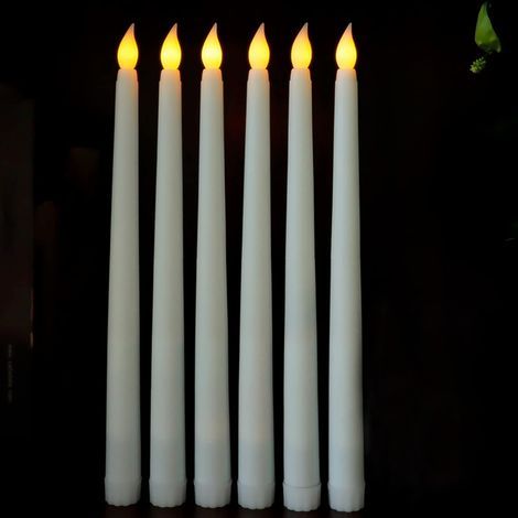 Candele a LED, candele affusolate, candele senza fiamma, candele a batteria, candele a LED lunghe, confezione da 6 (1/5)