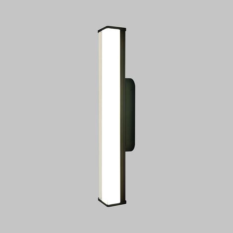 Applique murale rectangulaire d'extérieur de 40 cm, longue applique murale linéaire noire, luminaire mural moderne à LED, étanche IP65, applique murale ultra-fine en métal avec abat-jour en acrylique. (1/5)