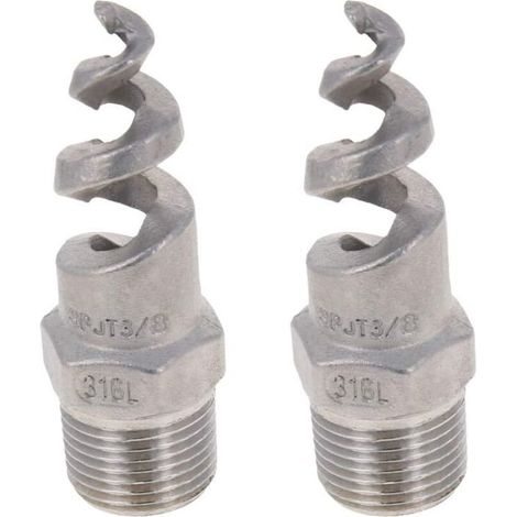 1/2BSPT Set mit 2 Sprühdüsen aus Edelstahl 316 mit Außengewinde und Spiralkonus, polierte Oberfläche - 3/8BSPT 2 Stück (1/5)