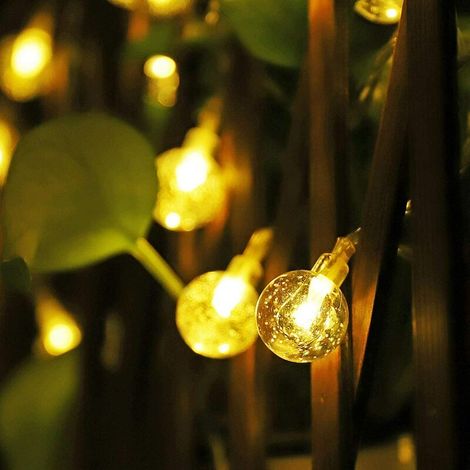 Boule solaire chaîne lumineuse LED 5m. 20 boules de cristal LED lampes solaires (1/5)