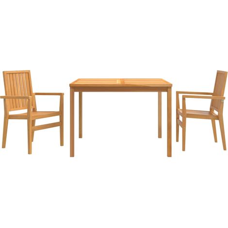 Maison Exclusive - Set da Pranzo per Giardino 3 pz in Legno Massello di Teak