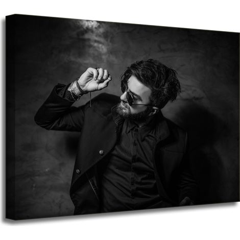 Lienzo impreso en blanco y negro, Hombre, 40x30 cm