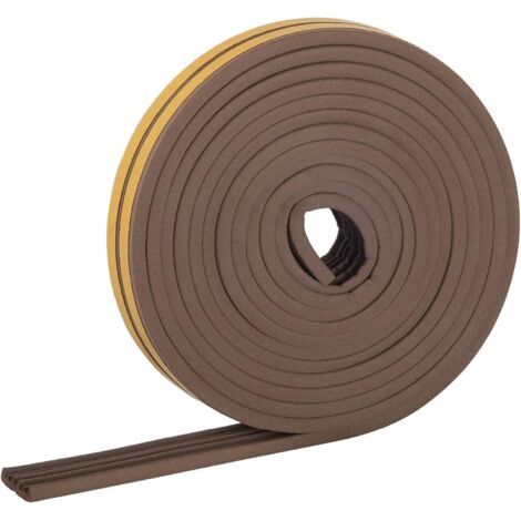 Joint d'étanchéité pour fenêtres – 6 m – 9 x 4 mm – Ruban d'étanchéité pour portes et fenêtres – Autocollant – Profilé E – Joint de profil pour joints étroits de 2 à 3,5 mm – Marron (1/5)