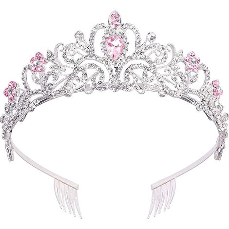 tiara, cristal, diamantes de imitación rosas, peinetas integradas, fiesta de bodas (1/5)
