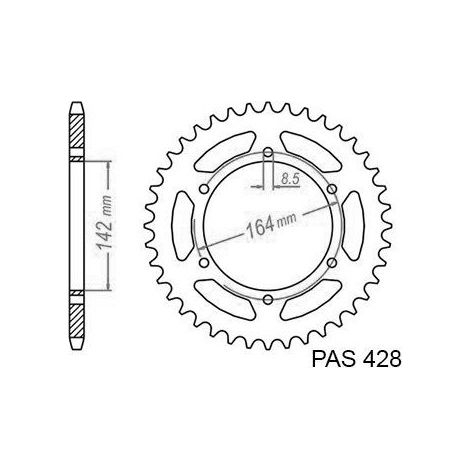 Couronne arrière en acier JT R1067-52, 428/52 dents pour Hyosung GT 125 Naked, GT 125 R Pro Comet, GT 125 R Supersport