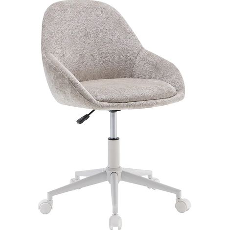 Chaise de bureau - Tissu - Beige et blanc - Hauteur réglable - NAODY (1/5)