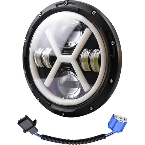 1x Projecteur LED 7 pouces Rond X-Type Feux de Route/Croisement Super Lumineux pour Jeep (1/5)