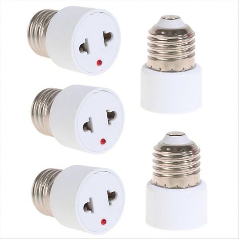 Lot de 5 adaptateurs E27 vers prise européenne pour ampoule, douille pour lampe portable (1/5)