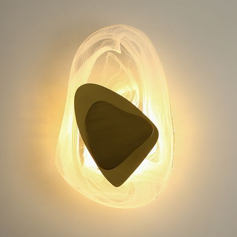 Applique da parete per soggiorno e camera, lampada da comodino, luce creativa in stile nordico, studio di lusso, balcone, LED dorato con regolazione dell'intensità e tre colori (1/4)