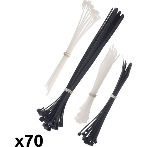 Lot de 70 colliers réutilisables - Noir et Blanc - Zenitech (1/3)