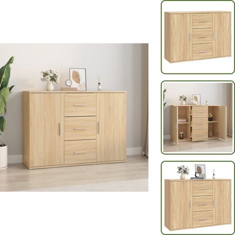 Aparador de almacenamiento - vidaXL Aparador de madera contrachapada roble Sonoma 91x29,5x65 cm - Aparador decorativo