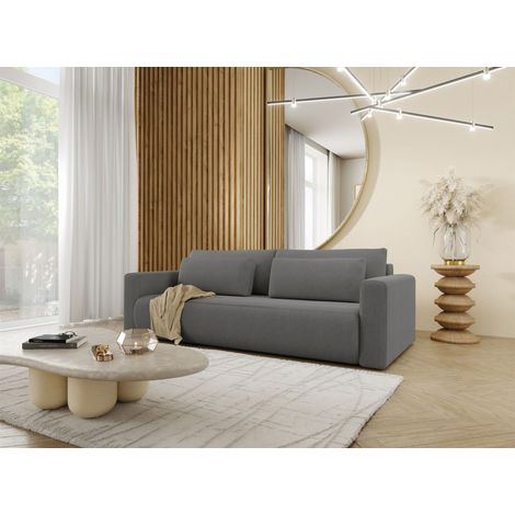 Sofa 3-Sitzer mit Schlaffunktion CHAIRA Stoff Curio Dunkelgrau (1/5)
