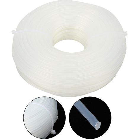 2,65 mm x 70 m runde, weiße Nylon-Trimmerschnur für Rasenmäher (1/5)