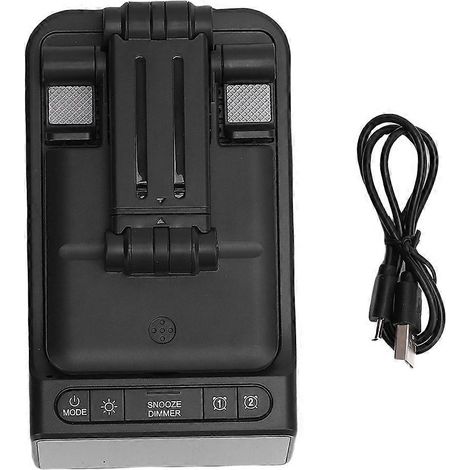 Support de téléphone de bureau avec réveil et enceinte Bluetooth, 7 éclairages, rotation 180° pour maison (1/5)