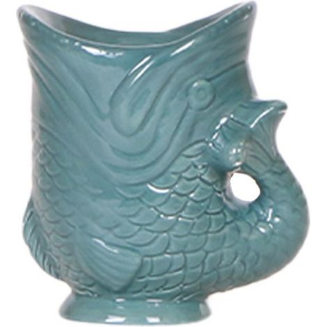 Cache-pot Décoratif Poisson en Céramique Vert Ø 6 cm pour Succulentes et Décoration Intérieure - PANGIVO