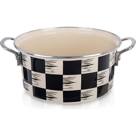 Pot émaillé, à damier, 22 cm, 3 l (1/5)