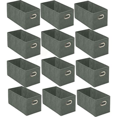 Lot de 12 paniers de rangement en tissu avec poignée MIX'N MODUL
