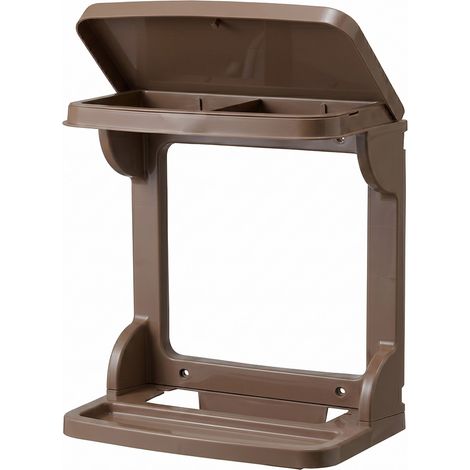 Pattumiera Sospesa per Anta Cucina e Bagno Cestino Rifiuti Salvaspazio 10 Litri con Coperchio Antiodore e Sistema Roll-On Plastica marrone Made in Italy, 40x28x16 cm
