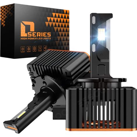 2 ampoules LED D1S 6500K, remplacement 1:1 xénon/halogène, fonction phare, sans erreur bus CAN (1/5)