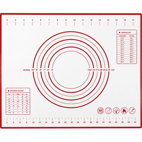 1 Pcs Tapis Silicone Anti-Adhésif 30x40cm Rouge Pâtisserie Pétrissage Cuisine alimentaire Lavable (1/5)