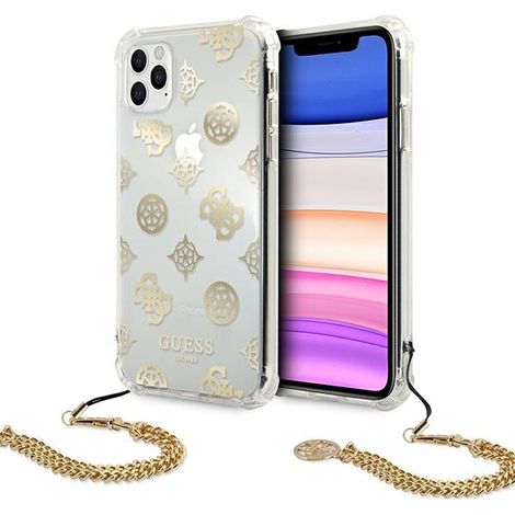 Guess GUHCN58KSPEGO iPhone 11 Pro 5,8" Gold/Gold Hartschalenetui Peony Chain Kollektion (1/5)
