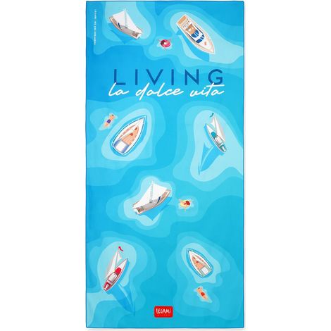 Legami - Telo Mare Leggero, Telo Mare in Microfibra, Salvietta da Spiaggia Compatta, Antisabbia, Asciugatura Rapida, Ultra Assorbente, Asciugamano Salvaspazio, 85 x 180 cm, Dolce Vita (1/5)