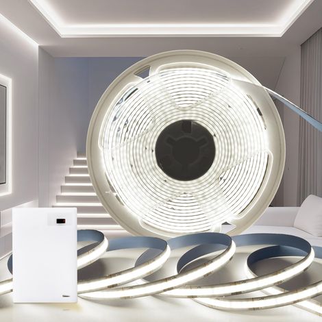 LED Strip Battery 3x1M, 6000K Cool White 320LEDs/M 5V Battery Powered LED Strip Sticker Cuttable for Under Kitchen Cabinet, Shelves, Cupboards (1/5)