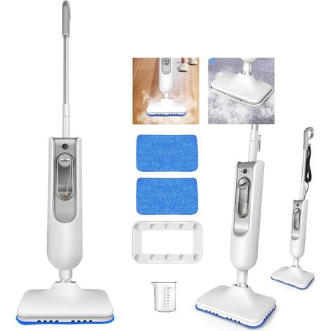 Vadrouilles à vapeur et nettoyeurs à vapeur portatifs-adaptés aux sols, tapis, fenêtres, tissus d'ameublement, cuisines et salles de bains - y compris 2 vadrouilles, réservoir d'eau de 400 ml (1/5)