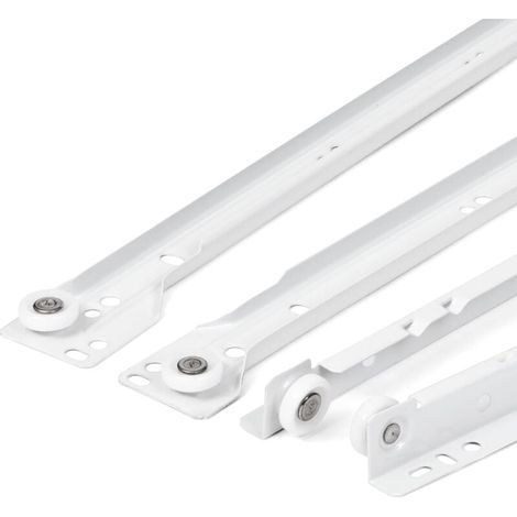 Schubladenschienen 400 mm – 2er-Pack – Teilauszugssystem – Weiß lackierter Stahl – Maximale Belastung 20 kg (1/5)