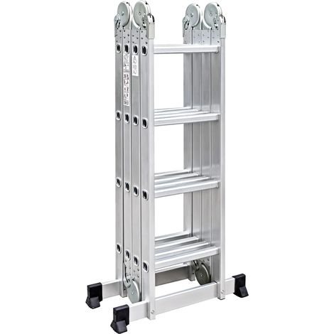 Aluminium-Multifunktionsleiter 4 in 1, klappbar mit Sicherheits-Scharnieren und rutschfesten Füßen Default Title (1/5)