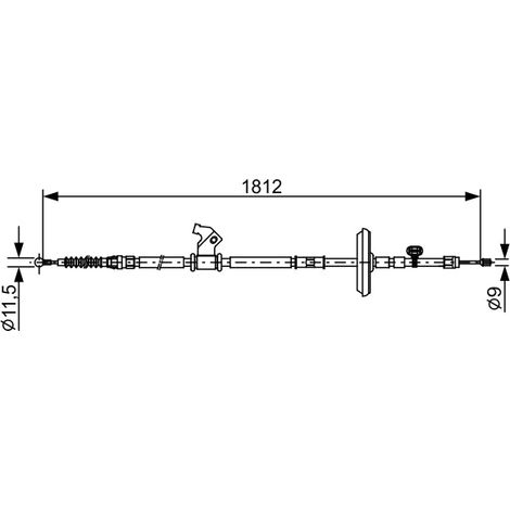 Tirette à câble, frein de stationnement Bosch 1 987 482 536 OPEL 13409694 522119 (1/2)