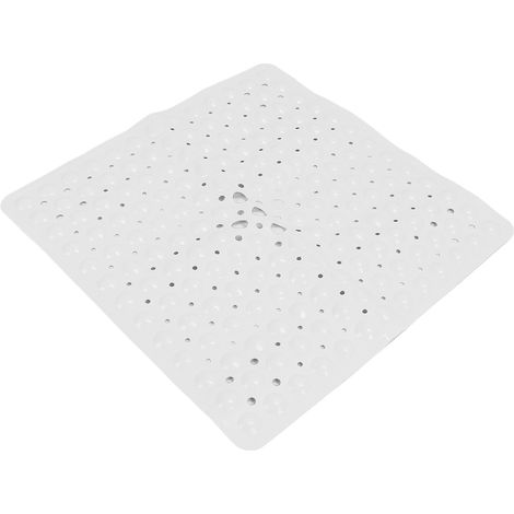 Tapis de bain antidérapant pour baignoire, grand format lavable, sol de salle de bain, accessoire pour senior, blanc, 53 x 53 cm (1/5)