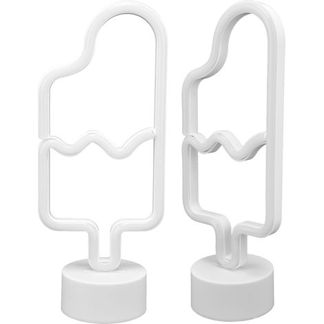 LED-Neonlampe, niedliches Eiscreme-Neonschild mit Sockel, für Babyzimmer, Bar, Partydekoration, warmes, rosa Licht (1/5)