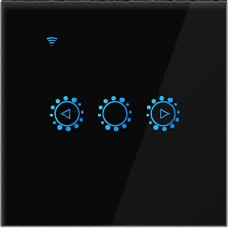 Interrupteur mural intelligent LED Wi-Fi à pression, variateur d'intensité, UE, noir (1/5)