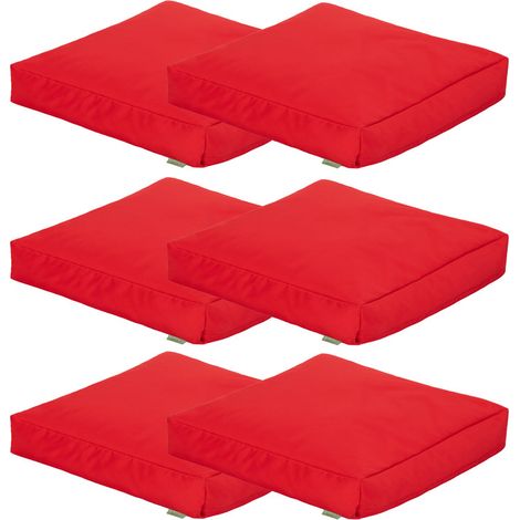 Gardenista - Cuscino per esterni, cuscini da pavimento resistenti all'acqua per giardino, 60x60x10 cm comodo cuscino per sedia da giardino - Rosso 6pz