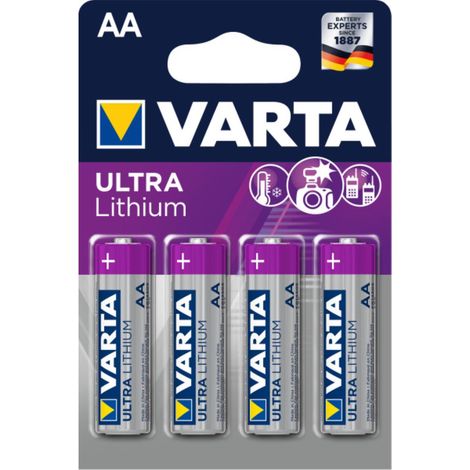Batteria Varta 1,5V AA Stilo Ultra Lithium confezione da 4 pile al Litio (1/10)
