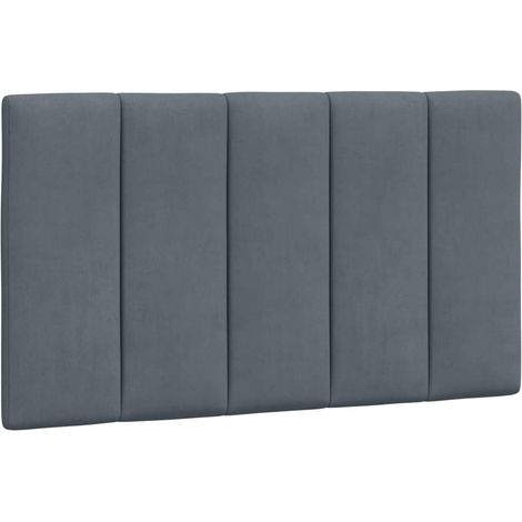 Kopfteil-Kissen "Hanko" Dunkelgrau 90 cm Samt vidaXL