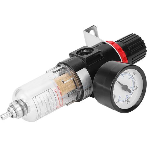 1/4 Zoll AFR2000 Öl-Wasser-Abscheider Druckluftfilter Druckluftaufbereitung mit Manometer (1/5)