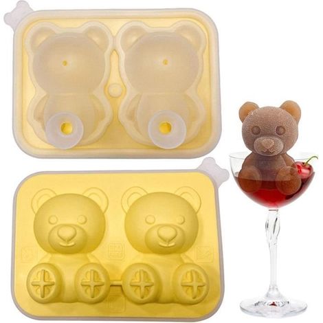 Bac À Glaçons Ours - Lot De 2 Moules À Glace En Silicone Ours - Machines À Glaçons Pour Animaux, Moule À Glaçons Pour Whisky [q3544]