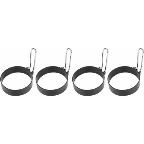 Moules à œufs - - Lot de 4 - Acier inoxydable - Noir - 7,5 x 2,1 cm (1/5)